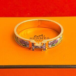 Hermes Click H Bracelet Bangle Accessory Gold Multicolor 16550